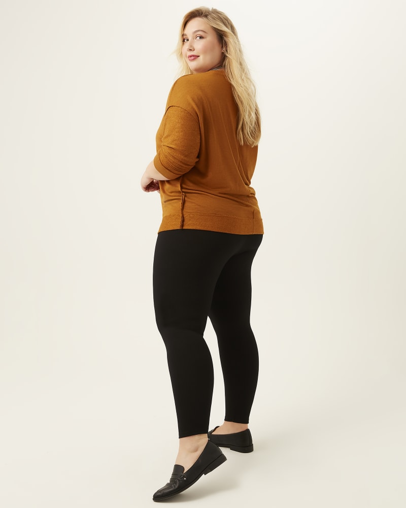 Plus size model with pear body shape wearing Laura Ponte Leggings by Premise | Dia&Co | dia_product_style_image_id:167757